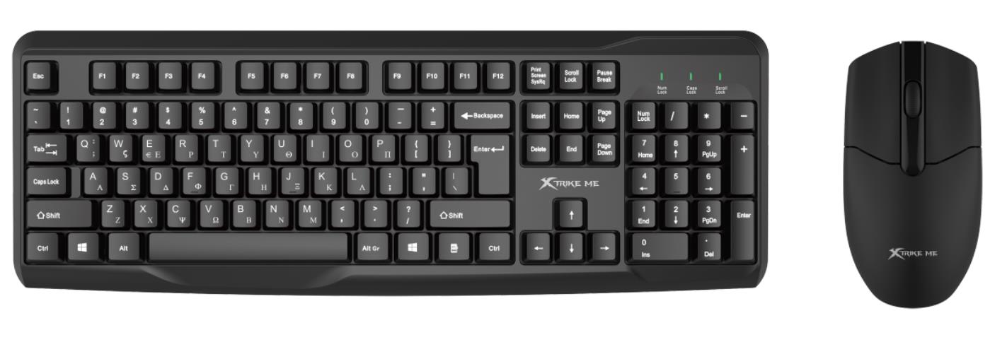 XTRIKE-ME OFFICE MK-308 ΑΣΥΡΜΑΤΟ ΣΕΤ ΠΛΗΚΤΡΟΛΟΓΙΟ/ΠΟΝΤΙΚΙ, GR