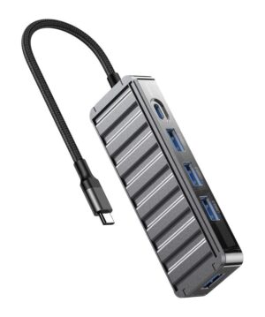 XO HUB015 5 in 1 USB HUB, 4x USB 3.0 + 1x TYPE-C (ΕΞΩΤ. ΤΡΟΦΟΔΟΣΙΑ)
