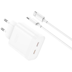 XO L105 ΦΟΡΤΙΣΤΗΣ, 35W, 2 ΘΥΡΕΣ PD, ΜΕ ΚΑΛΩΔΙΟ LIGHTNING, ΛΕΥΚΟΣ (NB-Q189A)