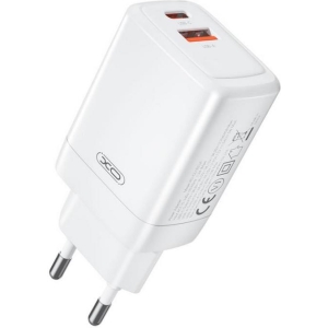 XO CE16 ΦΟΡΤΙΣΤΗΣ 45W GAΝ NITRIDE 1 ΘΥΡΑ USB + 1 ΘΥΡΑ PD, ΛΕΥΚΟΣ