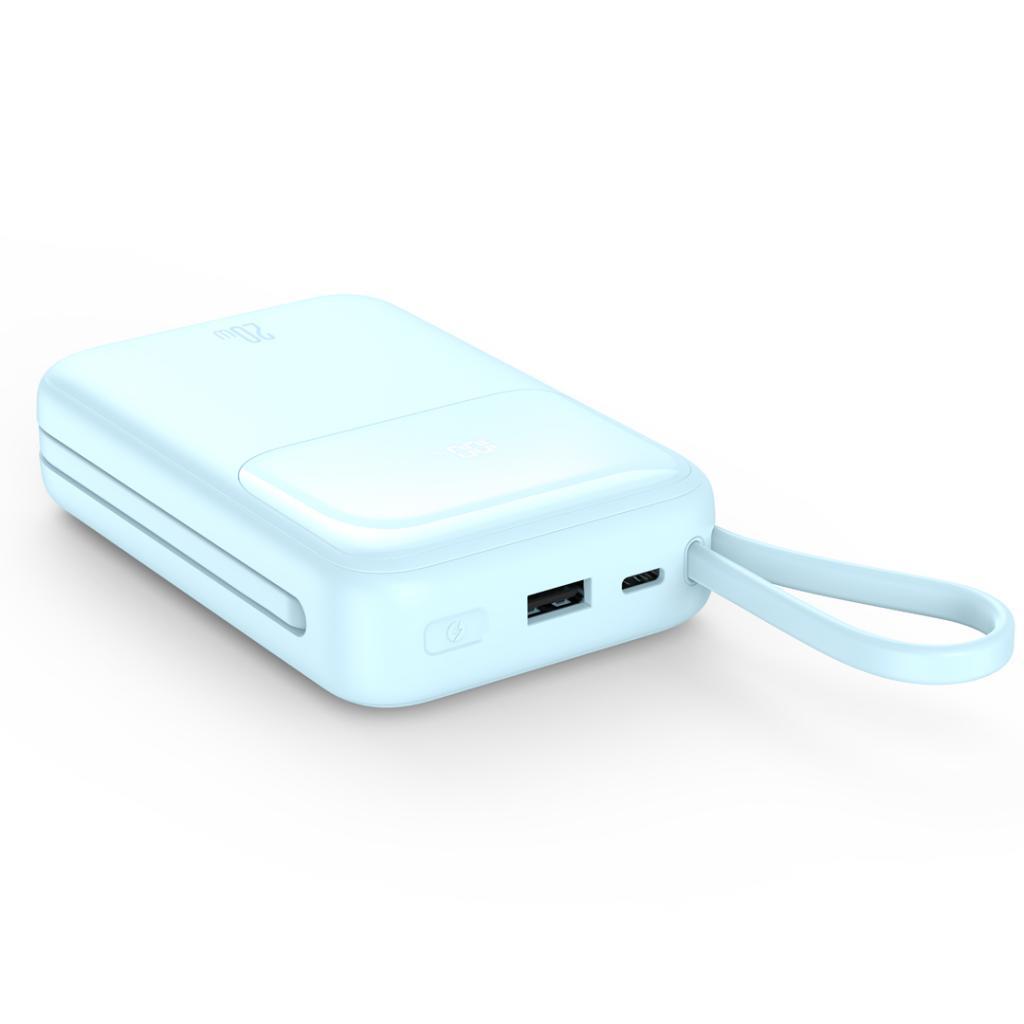 XO PR234 POWERBANK 22.5W+PD20W ME ΟΘΟΝΗ ΚΑΙ ΚΑΛΩΔΙΟ LIGHTNING + TYPE-C 20000MAH, ΓΑΛΑΖΙΟ - Image 2