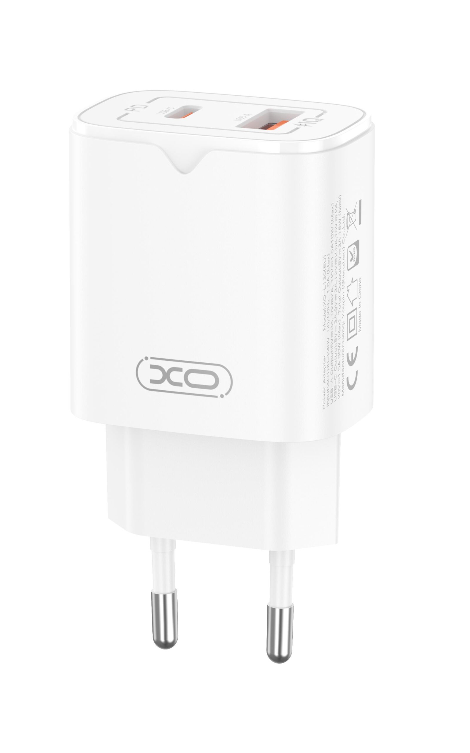 XO L130 ΦΟΡΤΙΣΤΗΣ PD30W/QC18W 1 ΘΥΡΑ USB + 1 ΘΥΡΑ PD, ΛΕΥΚΟΣ
