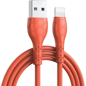 XO NB240 ΚΑΛΩΔΙΟ ΦΟΡΤΙΣΗΣ FOOTBALL LIGHTNING 2.4A SOFT RUBBER, ΠΟΡΤΟΚΑΛΙ