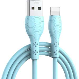 XO NB240 ΚΑΛΩΔΙΟ ΦΟΡΤΙΣΗΣ FOOTBALL LIGHTNING 2.4A SOFT RUBBER, ΓΑΛΑΖΙΟ