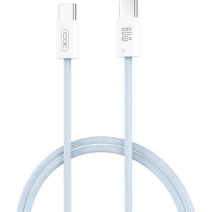 XO NB-Q273A iP15 WOVEN STYLE ΚΑΛΩΔΙΟ ΦΟΡΤΙΣΗΣ TYPE-C ΣΕ TYPE-C, 1m, 60W, ΛΕΥΚΟ