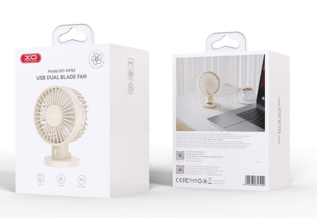 XO MF82 ΑΝΕΜΙΣΤΗΡΑΣ ΓΡΑΦΕΙΟΥ ΜΕ USB, ΔΙΠΛΗ ΕΛΙΚΑ , ΜΠΕΖ - Image 2