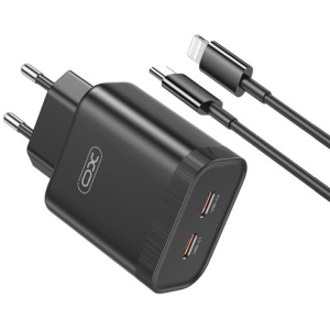 XO L105 ΦΟΡΤΙΣΤΗΣ, 35W, 2 ΘΥΡΕΣ PD, ΜΕ ΚΑΛΩΔΙΟ LIGHTNING, ΜΑΥΡΟΣ (NB-Q189A)