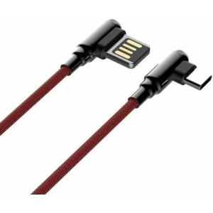 LDNIO ΚΑΛΩΔΙΟ ΦΟΡΤΙΣΗΣ LC421 ΓΩΝΙΑΚΟ ΒΙΣΜΑ TYPE C, ΚΟΚΚΙΝΟ