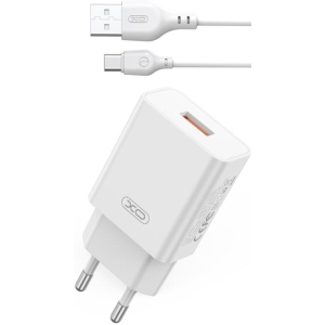 XO L127 ΦΟΡΤΙΣΤΗΣ QC18W, 1 ΘΥΡΑ, ΜΕ ΚΑΛΩΔΙΟ TYPE-C, ΛΕΥΚΟΣ