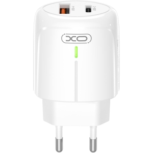 XO L114 ΦΟΡΤΙΣΤΗΣ PD20W/QC18W, ΜΕ ΚΑΛΩΔΙΟ LIGHTNING, 1 ΘΥΡΑ USB + 1 ΘΥΡΑ PD, ΛΕΥΚΟΣ