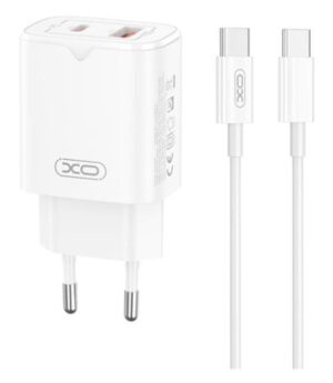 XO L130 ΦΟΡΤΙΣΤΗΣ PD30W/QC18W, ΜΕ ΚΑΛΩΔΙΟ TYPE-C, 1 ΘΥΡΑ USB + 1 ΘΥΡΑ PD, ΛΕΥΚΟΣ