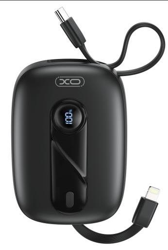 XO PR246 POWERBANK PD 20W + 22.5W(IP) ΜΕ ΕΝΣΩΜΑΤΩΜΕΝΟ ΚΑΛΩΔΙΟ TYPE-C ΚΑΙ LIGHTNING , ΟΘΟΝΗ, 10000mAh , ΜΑΥΡΟ