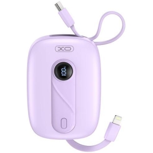 XO PR246 POWERBANK PD 20W + 22.5W(IP) ΜΕ ΕΝΣΩΜΑΤΩΜΕΝΟ ΚΑΛΩΔΙΟ TYPE-C ΚΑΙ LIGHTNING , ΟΘΟΝΗ, 10000mAh , ΜΩΒ