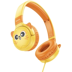 HOCO W61 VOICE WIRED HEADPHONES, SUN YELLOW