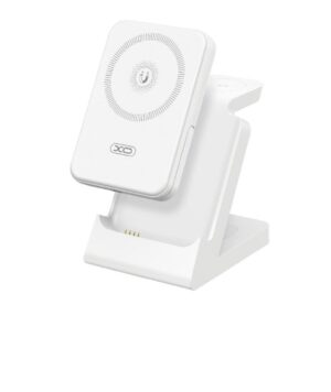 XO CX033 WIRELESS DOCKING STATION, ΑΠΟΣΠΩΜΕΝΟ POWERBANK, 5000MAH, 20W, 3 ΣΕ 1,  ΛΕΥΚΟ