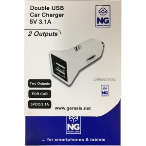 NG ΦΟΡΤΙΣΤΗΣ ΑΥΤΟΚΙΝΗΤΟΥ 2USB 5V 3.1A ΛΕΥΚΟ