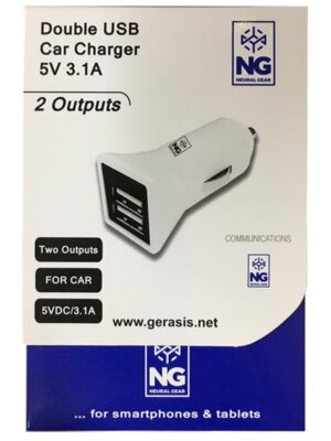 NG ΦΟΡΤΙΣΤΗΣ ΑΥΤΟΚΙΝΗΤΟΥ 2USB 5V 3.1A ΛΕΥΚΟ