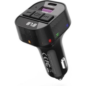 XO BCC17 FM TRANSMITER ΚΑΙ ΦΟΡΤΙΣΤΗΣ ΑΥΤΟΚΙΝΗΤΟΥ, PD30W, 2 ΘΥΡΕΣ, ΜΑΥΡΟΣ