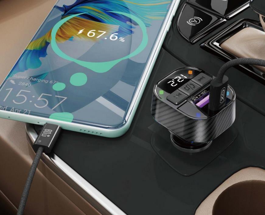 XO BCC17 FM TRANSMITER ΚΑΙ ΦΟΡΤΙΣΤΗΣ ΑΥΤΟΚΙΝΗΤΟΥ, PD30W, 2 ΘΥΡΕΣ, ΜΑΥΡΟΣ - Image 4