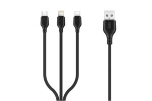 XO NB103 ΚΑΛΩΔΙΟ 2.0A 3 IN 1, ΜΑΥΡΟ
