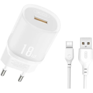XO L157 ΦΟΡΤΙΣΤΗΣ QC3.0 18W, 1 ΘΥΡΑ ΜΕ ΚΑΛΩΔΙΟ TYPE-C, ΛΕΥΚΟΣ