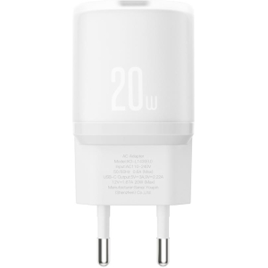 XO L143 ΦΟΡΤΙΣΤΗΣ PD20W, 1 ΘΥΡΑ TYPE-C, ΛΕΥΚΟΣ