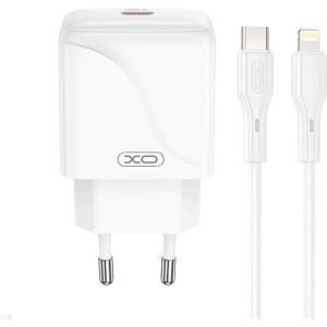 XO L141 ΦΟΡΤΙΣΤΗΣ 20W, 1 ΘΥΡΑ TYPE-C ΜΕ ΚΑΛΩΔΙΟ PD ΣΕ LIGHTNING, ΛΕΥΚΟΣ