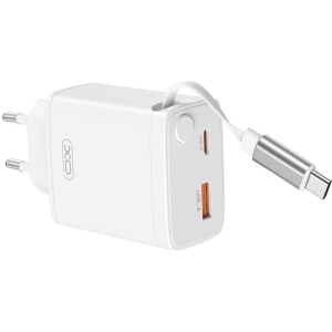 XO CE31 ΦΟΡΤΙΣΤΗΣ 30W GAN ME ΑΝΑΣΥΡΟΜΕΝΟ ΚΑΛΩΔΙΟ, 1 ΘΥΡΑ USB, 1 ΘΥΡΑ TYPE-C, ΚΑΛΩΔΙΟ TYPE-C