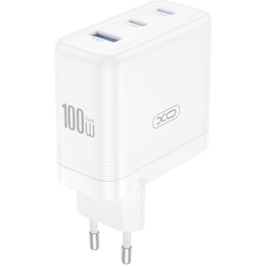 XO CE35 ΦΟΡΤΙΣΤΗΣ 100W GAN, 2 ΘΥΡΕΣ TYPE-C, 1 ΘΥΡΑ USB, ΛΕΥΚΟΣ