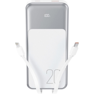 XO PR249 POWERBANK PD 20W + QC 22.5W ΜΕ ΕΝΣΩΜΑΤΩΜΕΝΟ ΚΑΛΩΔΙΟ TYPE-C ΚΑΙ LIGHTNING , ΟΘΟΝΗ, 20000mAh , ΜΑΥΡΟ