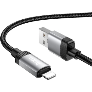 HOCO X117 STAR ΚΑΛΩΔΙΟ ΦΟΡΙΣΗΣ ΚΑΙ ΔΕΔΟΜΕΝΩΝ LIGHTNING, 1M, ΜΑΥΡΟ