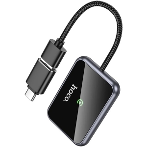 HOCO HU1 WAY ΑΣΥΡΜΑΤΟΣ ΑΝΤΑΠΤΟΡΑΣ CARPLAY, ΓΚΡΙ