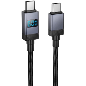 HOCO X118 GENEROUS ΚΑΛΩΔΙΟ ΦΟΡΤΙΣΗΣ ΚΑΙ ΔΕΔΟΜΕΝΩΝ TYPEC, ΟΘΟΝΗ, 1M, ΜΑΥΡΟ