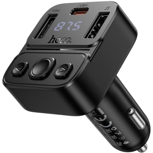 HOCO E87 DELTA CAR BLUETOOTH FM TRANSMITTER, 35W, ΜΑΥΡΟ