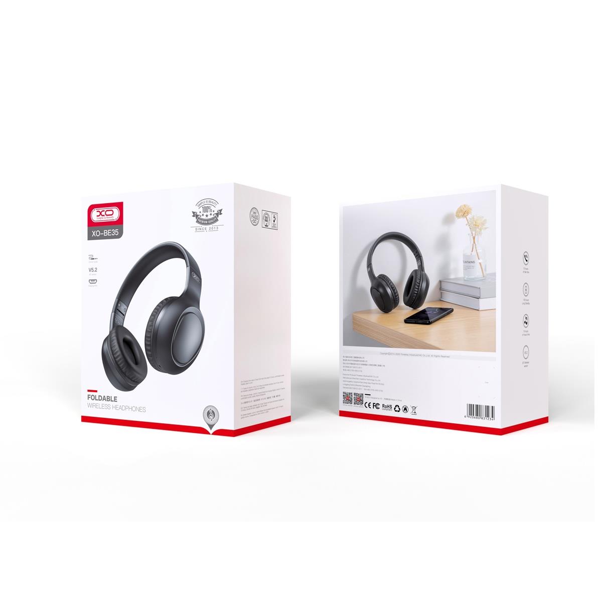 XO BE35 ELEGANT BLUETOOTH ΑΚΟΥΣΤΙΚΑ ΚΕΦΑΛΗΣ, ΜΑΥΡΑ - Image 2