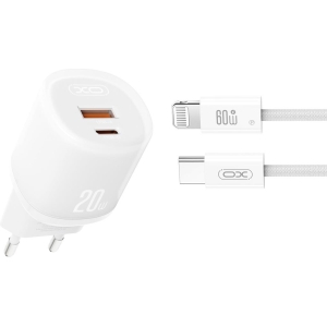 XO L144 ΦΟΡΤΙΣΤΗΣ 20W, 2 ΘΥΡΕΣ, ΜΕ ΚΑΛΩΔΙΟ LIGHTNING, ΛΕΥΚΟΣ