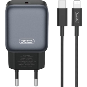 XO L153 ΦΟΡΤΙΣΤΗΣ 20W, ΜΕ ΚΑΛΩΔΙΟ LIGHTNING, ΜΑΥΡΟΣ