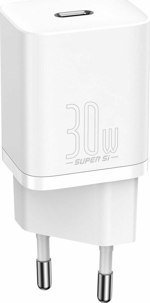 BASEUS SUPER SI ΦΟΡΤΙΣΤΗΣ ΓΡΗΓΟΡΗΣ ΦΟΡΤΙΣΗΣ, 30W, ΛΕΥΚΟ
