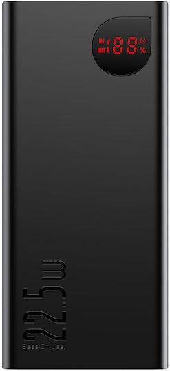 BASEUS ADAMAN METAL POWERBANK ΤΑΧΕΙΑΣ ΦΟΡΤΙΣΗΣ, ΨΗΦΙΑΚΗ ΟΘΟΝΗ, 20000MAh, 3 ΘΥΡΕΣ, ΜΑΥΡΟ