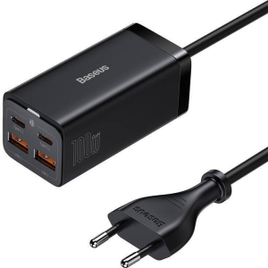 BASEUS GAN 3 PRO, 2 ΘΥΡΕΣ USB-A, 2 ΘΥΡΕΣ USB-C, 100W, ΜΑΥΡΟΣ