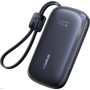 BASEUS ENERFILL FC21 QPOW3 ULTRA, POWERBANK, 20000MAh, ΜΕ  ΚΑΛΩΔΙΟ LIGHTNING, 22.5W, ΜΕ ΨΗΦΙΑΚΗ ΟΘΟΝΗ, ΜΑΥΡΟ