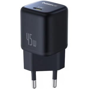 BASEUS PICOGO GAN, ΦΟΡΤΙΣΤΗΣ ΓΡΗΓΟΡΗΣ ΦΟΡΤΙΣΗΣ, ΘΥΡA TYPE-C, 45W, ΜΑΥΡΟΣ