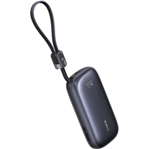 BASEUS ENERFILL FC21 QPOW3 ULTRA, POWERBANK, 10000MAh, ΜΕ ΚΑΛΩΔΙΟ ΑΠΟΣΠΩΜΕΝΟ LIGHTNING, 45W, ΜΕ ΨΗΦΙΑΚΗ ΟΘΟΝΗ, ΜΑΥΡΟ