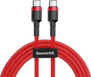 BASEUS CAFULE, ΚΑΛΩΔΙΟ ΦΟΡΤΙΣΗΣ, TYPE-C ΣΕ TYPE-C, 2m, 60W, ΚΟΚΚΙΝΟ