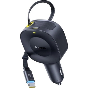 BASEUS PRIMETRIP VR2, ΦΟΡΤΙΣΤΗΣ ΑΥΤΟΚΙΝΗΤΟΥ, 1 ΘΥΡΑ, ΜΕ ΑΝΑΔΙΠΛΟΥΜΕΝΟ ΚΑΛΩΔΙΟ TYPE-C, 30W, ΜΑΥΡΟ