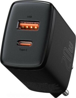 BASEUS COMPACT ΦΟΡΤΙΣΤΗΣ ΓΡΗΓΟΡΗΣ ΦΟΡΤΙΣΗΣ, 2 ΘΥΡΕΣ, 20W, ΜΑΥΡΟΣ