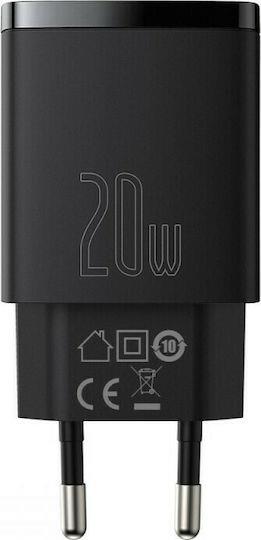 BASEUS COMPACT ΦΟΡΤΙΣΤΗΣ ΓΡΗΓΟΡΗΣ ΦΟΡΤΙΣΗΣ, 2 ΘΥΡΕΣ, 20W, ΜΑΥΡΟΣ - Image 2