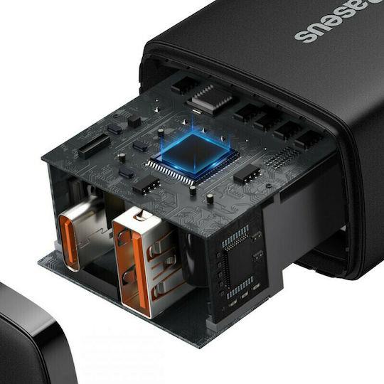 BASEUS COMPACT ΦΟΡΤΙΣΤΗΣ ΓΡΗΓΟΡΗΣ ΦΟΡΤΙΣΗΣ, 2 ΘΥΡΕΣ, 20W, ΜΑΥΡΟΣ - Image 3