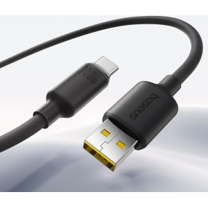 BASEUS FOAMED SILICONE, ΚΑΛΩΔΙΟ ΓΡΗΓΟΡΗΣ ΦΟΡΤΙΣΗΣ, TYPE-C, 100W, 1M, ΜΑΥΡΟ