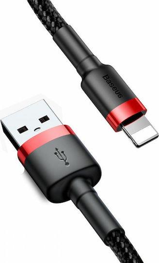 BASEUS CAFULE, LIGHTNING, 1.5A, 2M, ΜΑΥΡΟ, ΚΟΚΚΙΝΟ